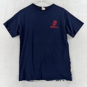 Godzilla Shirt Mens Medium Blue Great Wave Kanagawa Graphic Tee T-Shirt Japanese